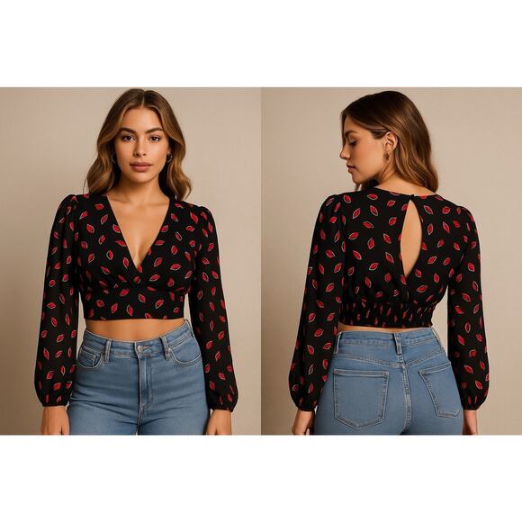 Express Tops - Express Crop Top Blouse Sz Medium